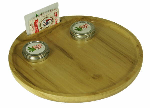 Rolling Tray, The Gold Miner, 12-in Dia Custom Rolling Tray - Made Out Of Colorado Aspen - Image 3